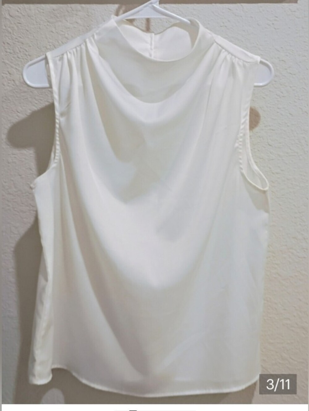 Another Sleeveless Hight Degaje Women Silky White Weight,Back Closure Size Small